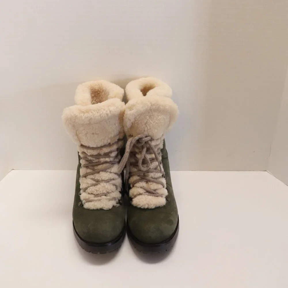 UGG Woman's Fur Lined Winter Boots Size‎ 6 Made in Vietnam Brown